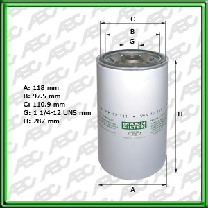 Filtro de COMBUSTIBLE - CLARK EQUIPMENT - CUMMINS - KOMATSU