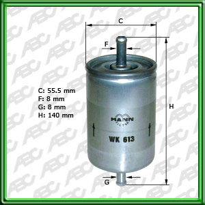 Filtro de COMBUSTIBLE - AUDI - CHEVROLET - CITROEN - FIAT - GENERAL MOTORS - ISUZU - PEUGEOT - SEAT - SKODA - VW (VOLKSWAGEN)