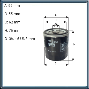 Filtro de ACEITE - JOHN DEERE - DAIHATSU - SUZUKI - TOYOTA