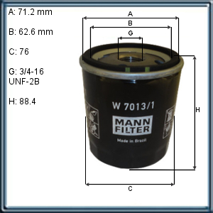 FILTRO DE ACEITE FORD