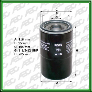 Filtro de ACEITE - CASE-IH (CNH GLOBAL) - CUMMINS - DAEWOO CONSTRUCTION EQUIPMENT - HITACHI - KAWASAKI - VALMET