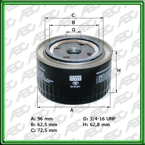 Filtro de ACEITE - FIAT - RENAULT