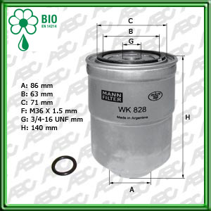 Filtro de COMBUSTIBLE - MANITOU - MAZDA - TOYOTA - MAZDA