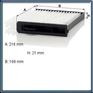 FILTRO HABITACULO NISSAN TIIDA 1.8 16V MED 216/169/21 MM
