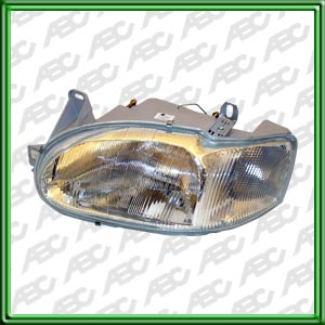 OPTICA LINEA AUTO FORD ESCORT 95 -> IZQUIERDO MANDO MANUAL CON CARCAZA GRIS. PARA LAMPARAS H4 (CAJA POR 4 UNID. )