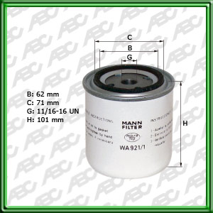 Filtro de FILTRO PARA AGUA - SCANIA - SCANIA BUS / SCANIA-IRIZAR