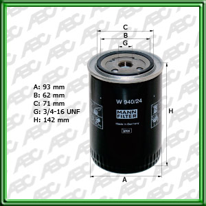 Filtro de ACEITE - BOBCAT - CASE CONSTRUCTION - CASE-IH (CNH GLOBAL) - CATERPILLAR - CLAAS - CLARK EQUIPMENT - FIAT-ALLIS/GEOTECH/HITACHI - FIATAGRI (CNH GLOBAL) - HENLEY FORKLIFT - HYSTER - MANITOU - MASSEY-FERGUSON BAUMASCHINEN - MASSEY-FERGUSON T RAKTO