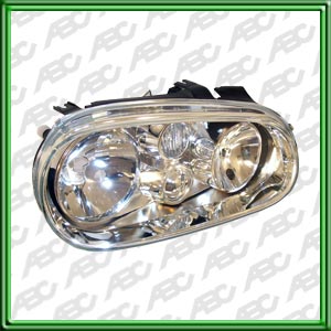 OPTICAS Y FAROS LINEA AUTO VOLKSWAGEN GOLF IV 99 -> DERECHO - MANDO MANUAL / ELÃCTRICO. SIN LUZ AUXILIAR ANTINIEBLA. LÃMPARA H1 / H7 / PYW. CAJA X 4 UNIDADES