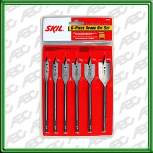 ACCESORIO KIT DE BROCA PLANA - 6 Piezas. Para madera: 3/8 / 1/2 / 5/8 / 3/4 / 7/8 / 1. Unidad de embalaje: 6