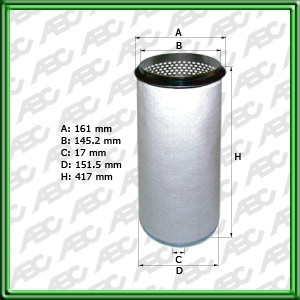 Filtro de ELEMENTO DE SEGURIDAD - INGERSOLL-RAND/DOOSAN - NEW HOLLAND - PAUNY ZANELLO - ZANELLO - IVECO - MERCEDES-BENZ (DAIMLER AG) - SCANIA