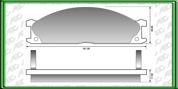 PASTILLAS DE FRENO NISSAN PATHFINDER AÃ±o: 87>95 Posicion: DELANTERO  // Dimensiones: Alto: 49.80 Largo: 161.00 Espesor: 17.00