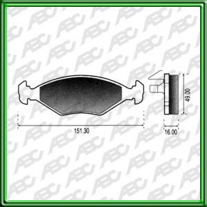 PASTILLAS DE FRENO FIAT PALIO AÃ±o: 99Â» Posicion: DELANTERO // FIAT SIENA AÃ±o: 99Â» Posicion: DELANTERO // Dimensiones: Alto: 49.00 Largo: 151.30 Espesor: 16.00