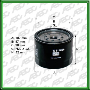 Filtro de ACEITE - KIA MOTORS - MAZDA