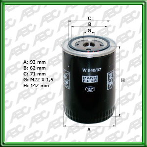 Filtro de ACEITE - EATON YALE & TOWNE - KOMATSU - NEW HOLLAND CONSTRUCTION - ZANELLO