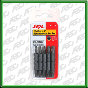 ACCESORIO JUEGO DE PUNTAS 1 TORX - 10 Piezas. Puntas 1: T10. T15 (x2). T20. T25 (x2). T27. T30 (x2). T40. Unidad de embalaje: 10