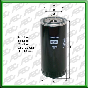 Filtro de ACEITE - AGRALE-DEUTZ - BOMAG - CASE CONSTRUCTION - FIATAGRI (CNH GLOBAL) - HAMM (WIRTGEN GROUP) - HANOMAG TRAKTOREN - LINDE - VALMET - WINGET / DYNAPAC - ZANELLO