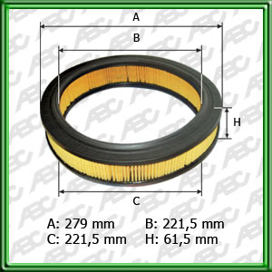 FILTRO DE AIRE GM CHEVETTE 1.4. 1.6. PICK-UP 1.6: SKODA FELICIA 1.3: VOLKSWAGEN GACEL 1.6. 1.8. GOL 1.0. 1.6. 1.8. SENDA 1.6. SAVEIRO 1.6 AUDI (AP) - EQUIVALENCIA: MANN: C 2852/2 - FRAM: CA-3333