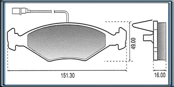 PASTILLA DE FRENO FIAT ADVENTURE-500-DOBLO 16V- IDEA 1.4-PALIOESSENCE/SPORTING-PUNTO1.4 4.8