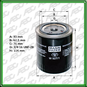 Filtro de ACEITE - HYSTER - MANITOU - CHEVROLET - FORD - GENERAL MOTORS - MERCEDES-BENZ (DAIMLER AG)