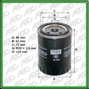 Filtro de ACEITE - RENAULT