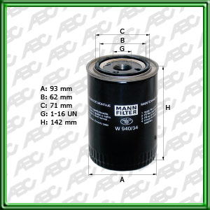 Filtro de ACEITE - BOMAG - CASE-IH (CNH GLOBAL) - CHAMPION - CUMMINS - JOHN DEERE - MANITOU - WINGET / DYNAPAC - FORD - EL DETALLE - FORD