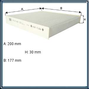 FILTRO DE AIRE PARA HABITACULO HONDA (UE1)
