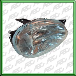 OPTICA LINEA AUTO GENERAL MOTORS CORSA 93 -> 99 DERECHO - Faro halogeno asimetrico con luz de giro. Mando manual. Para lamparas H4. Caja x 4 unid.