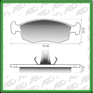 PASTILLAS DE FRENO FIAT PALIO 1.6 16v AÃ±o: 98Â» Posicion: DELANTERO // FIAT SIENA 1.6 16v AÃ±o: 98Â» Posicion: DELANTERO // Dimensiones: Alto: 52.50 Largo: 151.00 Espesor: 17.30