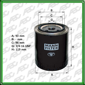 Filtro de ACEITE - GROSSPAL - MASSEY-FERGUSON TRAKTOREN - PERKINS - FORD