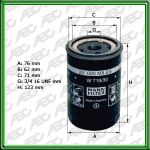 Filtro de ACEITE - AUDI - SEAT - VW (VOLKSWAGEN)