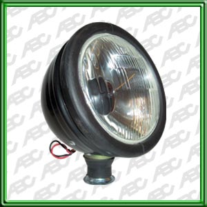 FARO AUXILIAR UNIVERSAL - FARO REDONDO CUERPO METALICO. FIJACION A ROTULA. COLOR NEGRO. ALTA Y BAJA. PARA LAMPARAS P45T 12V 45/40W. CAJA X 6UNID.