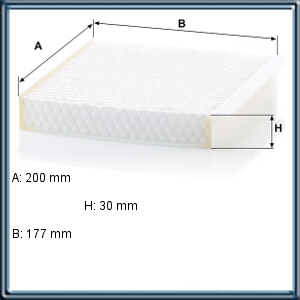 FILTRO HABITACULO FIAT QUBO1.4/ DOBLO 1.4 1.6/  MED 200/177/30