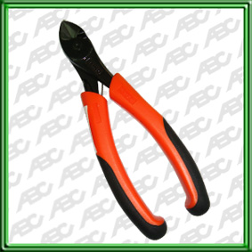 ALICATE DE CORTE LATERAL. LARGO: 180 MM // CON FILOS DE CORTE PROGRESIVOS QUE CORTAN MATERIALES DUROS (ALAMBRE DE PIANO Y ALAMBRE DE ACERO PARA MUELLES) CERCA DEL PERNO CENTRAL Y MATERIALES BLANDOS (ALAMBRE DE COBRE Y ALAMBRE DE COBRE AISLADO CON PL ASTIC