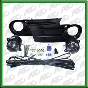KIT DOS FAROS AUXILIARES LINEA LIVIANA : GOL TREND / VOYAGE (08/...) // GOLF (07/..) CON REJAS  CON ARO CROMADO. LAMP. HB4. CAJA CON 4 KITS