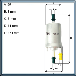 FILTRO DE COMBUSTIBLE AUDI. SEAT. VOLKSWAGEN (UE5)