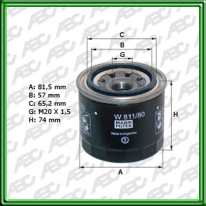 Filtro de ACEITE - BOBCAT - CASE CONSTRUCTION - JOHN DEERE - KOMATSU - KUBOTA - MITSUBISHI - YANMAR MARINE DIESEL - CHEVROLET - DAIHATSU - HONDA - HYUNDAI - ISUZU - KIA MOTORS - MAZDA - MITSUBISHI - ROVER (MG ROVER GROUP LTD) - SUBARU - MAZDA