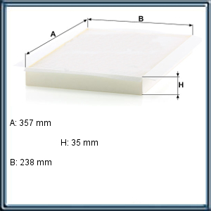 FILTRO DE AIRE PARA HABIOTACULO MERCEDES BENZ (UE1)