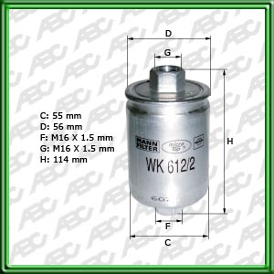 Filtro de COMBUSTIBLE - CHEVROLET - CHEVROLET EUROPE / DAEWOO (GM) - LAND ROVER - MAZDA - ROVER (MG ROVER GROUP LTD)