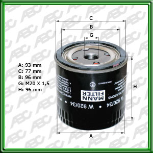 Filtro de ACEITE - CHEVROLET - ISUZU - MAZDA - ISUZU