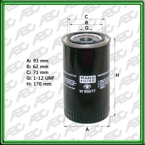 Filtro de ACEITE - CASE CONSTRUCTION - MITSUBISHI - NEW HOLLAND