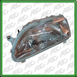 OPTICA LINEA AUTO RENAULT 19 Fase II 92 -> DERECHO - Faro asimetrico con luz de posicion. Mando Manual. Para lamparas H4. Caja x 4 unid.