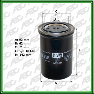 Filtro de ACEITE - CLARK EQUIPMENT - HYSTER - TOWNMOTOR - VALMET - FIAT