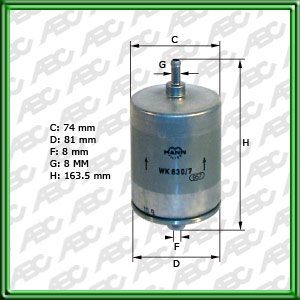 Filtro de COMBUSTIBLE - ALFA ROMEO - AUDI - BMW - CHEVROLET - CITROEN - LAND ROVER - NISSAN - PEUGEOT - RENAULT - SEAT - VW (VOLKSWAGEN)