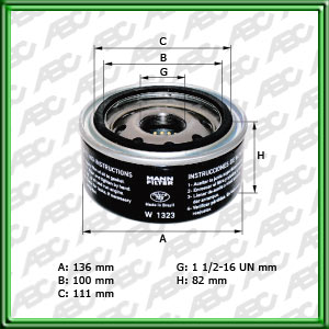 Filtro de ACEITE - AGRALE-DEUTZ - CHEVROLET - GENERAL MOTORS - NISSAN - AGRALE-DEUTZ