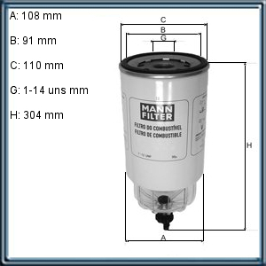 FILTRO DE COMBUSTIBLE VOLVO - VOLKSWAGEN (UE6)