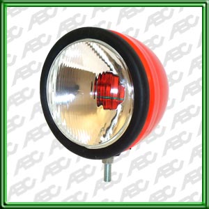 FARO AUXILIAR UNIVERSAL - Faro redondo cuerpo metalico. Fijacion a tornillo. Color naranja. Alta y baja. Para lamparas P45T 12V 45/40W. Caja x 6 unid.