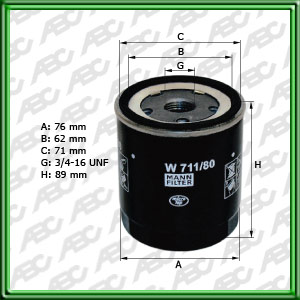 Filtro de ACEITE - JOHN DEERE - LEXUS - SUZUKI - TOYOTA