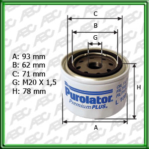 FILTRO DE ACEITE RENAULT 9. 11. 12. 19. TRAFIC: GM C10 CUSTOM DIESEL. C10 TD - EQUIVALENCIA: - MANN: W 914/13 - FRAM: PH-3562 Ã PH-4703