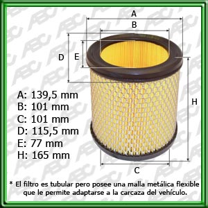 FILTRO DE AIRE CITROÃN: PEUGEOT VARIOS - EQUIVALENCIA: MANN: C 1460 - FRAM: CA-5319