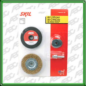 ACCESORIO KIT SKIL - 3 Piezas. 1 Disco. 1 Escobilla de acero (? 75 mm - Orificio: 13 mm) 1 Vastago. Unidad de embalaje: 3